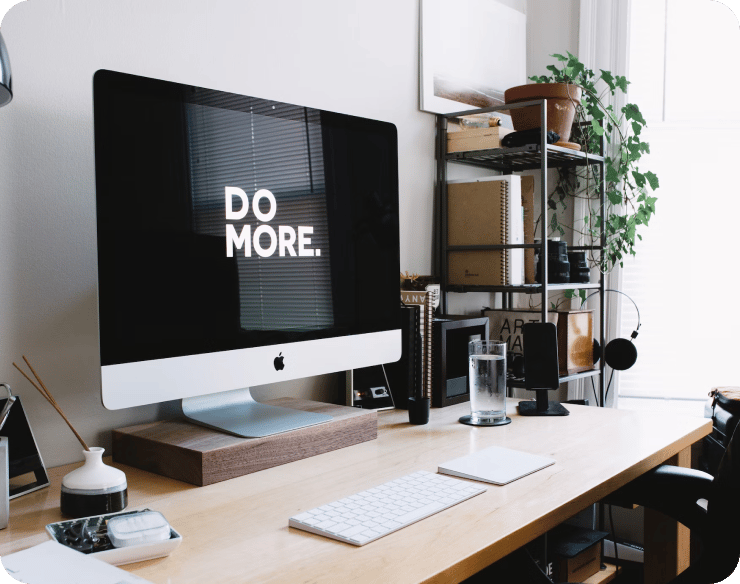 Mac with screen that says do more